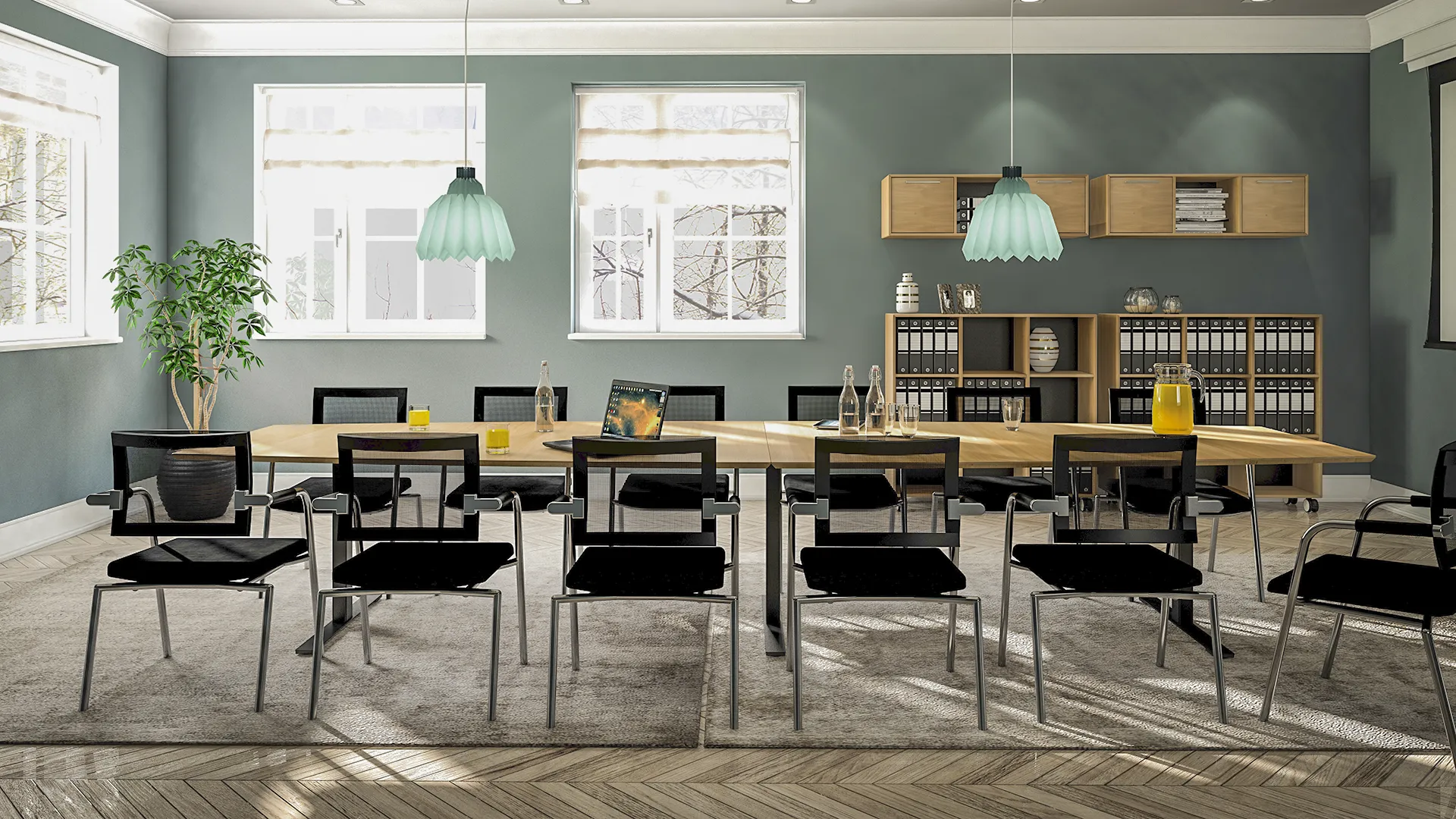 Skin meeting room veneer table